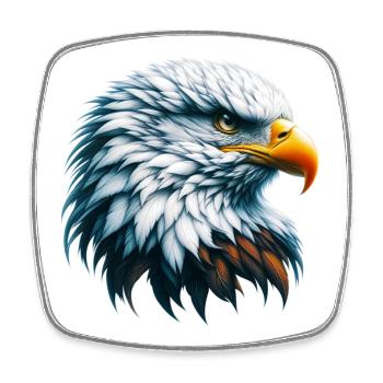 Adler - Viereckiger Kühlschrankmagnet - Weiß - Vorne
