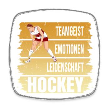 Teamgeist - Emotionen - Leidenschaft - Hockey - Viereckiger Kühlschrankmagnet - Weiß - Vorne