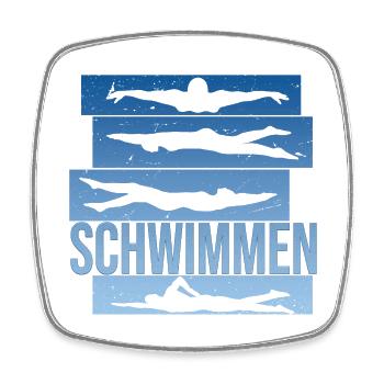 Schwimmen - Viereckiger Kühlschrankmagnet - Weiß - Vorne