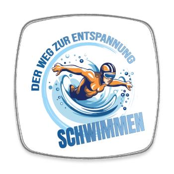 Der Weg zur Entspannung - Schwimmen - Viereckiger Kühlschrankmagnet - Weiß - Vorne