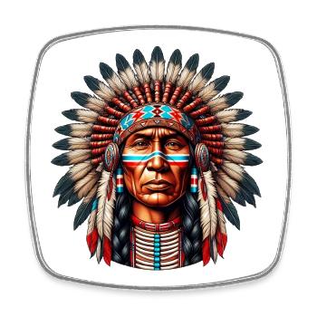 American Indian American Red Skin - Square fridge magnet - white - Front