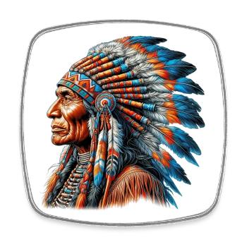 American Indian American Red Skin - Square fridge magnet - white - Front