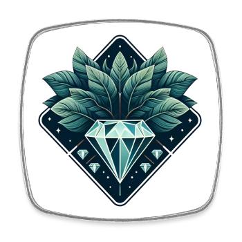 Blooming Diamond - Square fridge magnet - white - Front