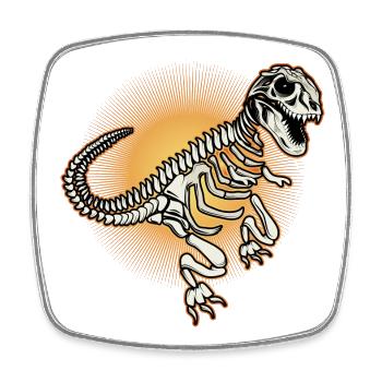 Radiant Dinosaur Skeleton Tyrannosaurus Rex - Square fridge magnet - white - Front