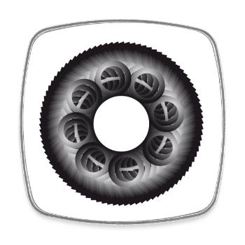 Sprocket | Circle - Square fridge magnet - white - Front