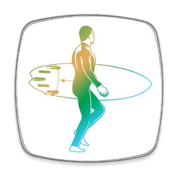 Surfen Vintage Look - Viereckiger Kühlschrankmagnet - Weiß - Vorne