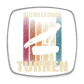 Alles was ich brauche - Turnen - Viereckiger Kühlschrankmagnet - Weiß - Vorne