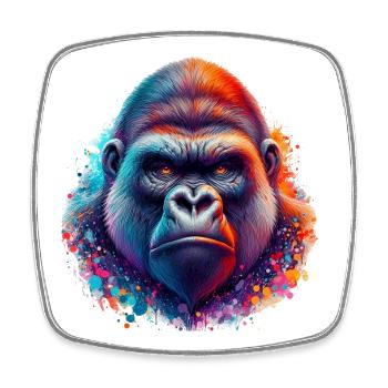Gorilla - Square fridge magnet - white - Front