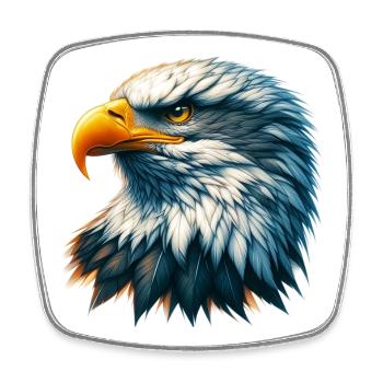 Eagle - Square fridge magnet - white - Front