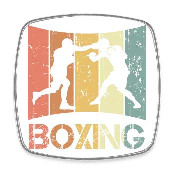 Vintage Boxer - Viereckiger Kühlschrankmagnet - Weiß - Vorne