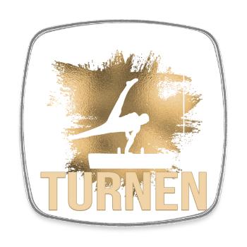Turnen - Viereckiger Kühlschrankmagnet - Weiß - Vorne