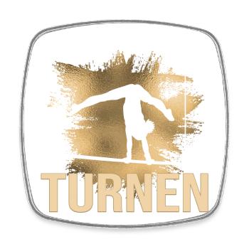 Turnen - Viereckiger Kühlschrankmagnet - Weiß - Vorne