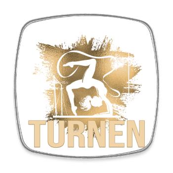 Turnen - Viereckiger Kühlschrankmagnet - Weiß - Vorne