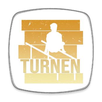 Turnen - Viereckiger Kühlschrankmagnet - Weiß - Vorne