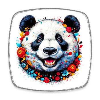 Panda - Viereckiger Kühlschrankmagnet - Weiß - Vorne