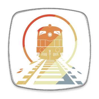 Retro Eisenbahn - Viereckiger Kühlschrankmagnet - Weiß - Vorne