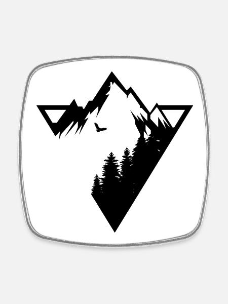 Mountain - Square fridge magnet - white