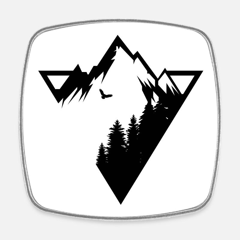 Mountain - Square fridge magnet - white