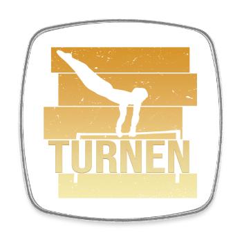 Turnen - Viereckiger Kühlschrankmagnet - Weiß - Vorne
