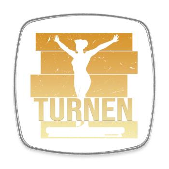 Turnen - Viereckiger Kühlschrankmagnet - Weiß - Vorne