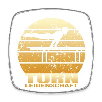Turn Leidenschaft - Viereckiger Kühlschrankmagnet - Weiß - Vorne