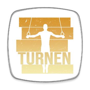 Turnen - Viereckiger Kühlschrankmagnet - Weiß - Vorne