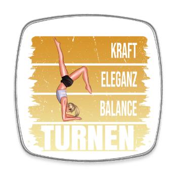 Turnen - Kraft - Eleganz - Balance - Viereckiger Kühlschrankmagnet - Weiß - Vorne
