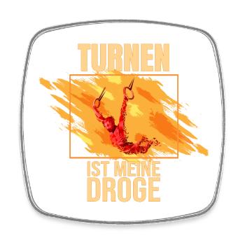 Turnen ist meine Droge - Viereckiger Kühlschrankmagnet - Weiß - Vorne