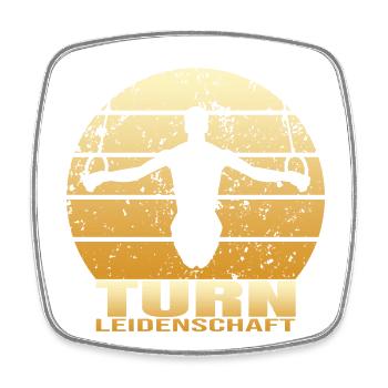 Turn Leidenschaft - Viereckiger Kühlschrankmagnet - Weiß - Vorne