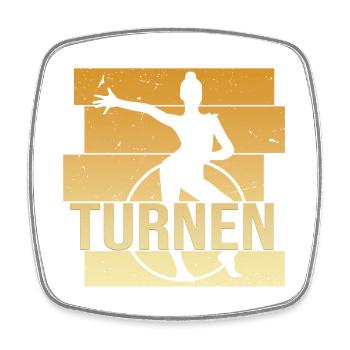 Turnen - Viereckiger Kühlschrankmagnet - Weiß - Vorne