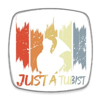Drôle de joueur de tuba - Magnet carré - blanc - Devant