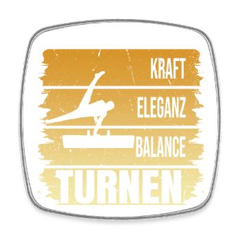 Turnen - Kraft - Eleganz - Balance - Viereckiger Kühlschrankmagnet - Weiß - Vorne