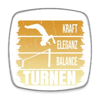 Turnen - Kraft - Eleganz - Balance - Viereckiger Kühlschrankmagnet - Weiß - Vorne