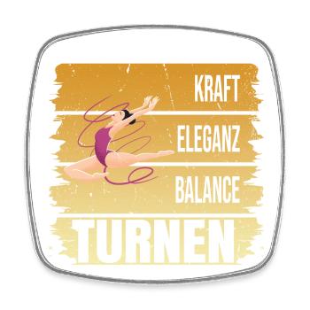 Turnen - Kraft - Eleganz - Balance - Viereckiger Kühlschrankmagnet - Weiß - Vorne