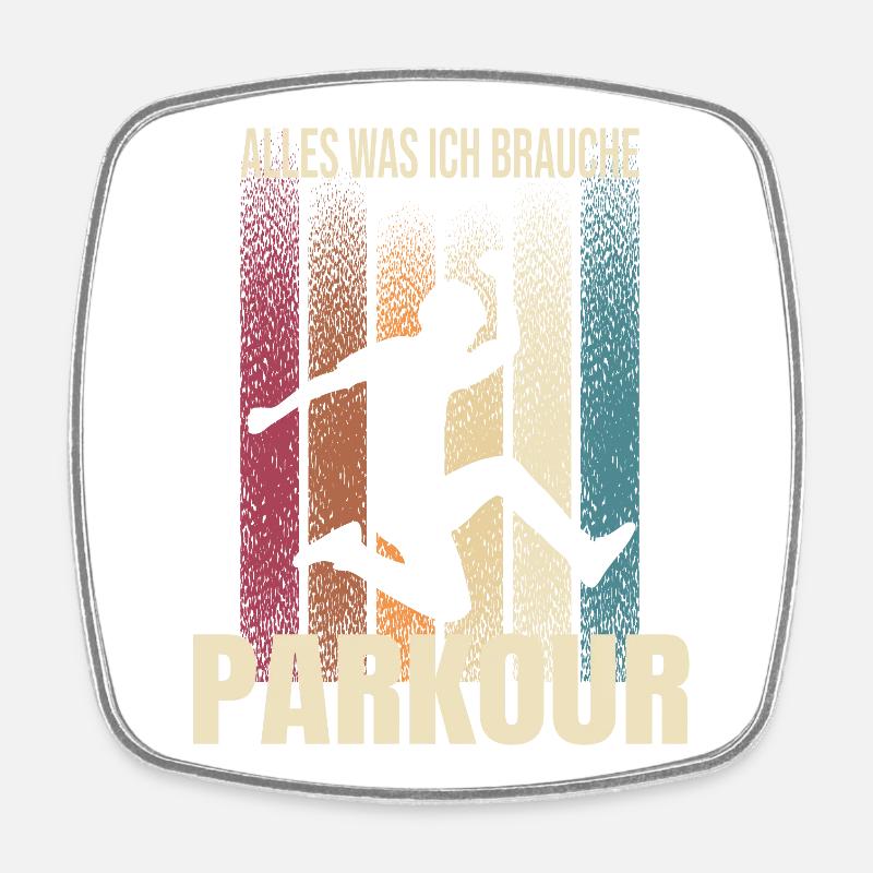 Alles was ich brauche - Parkour - Viereckiger Kühlschrankmagnet - Weiß