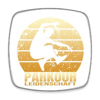 Parkour Leidenschaft - Viereckiger Kühlschrankmagnet - Weiß - Vorne