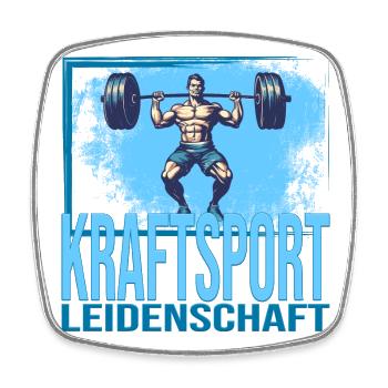 Kraftsport Leidenschaft - Viereckiger Kühlschrankmagnet - Weiß - Vorne