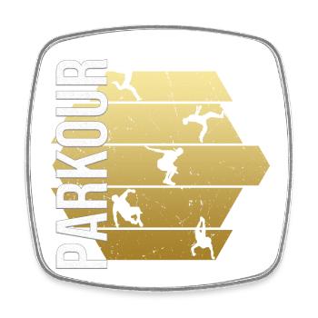 Parkour - Viereckiger Kühlschrankmagnet - Weiß - Vorne