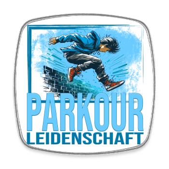 Parkour Leidenschaft - Viereckiger Kühlschrankmagnet - Weiß - Vorne