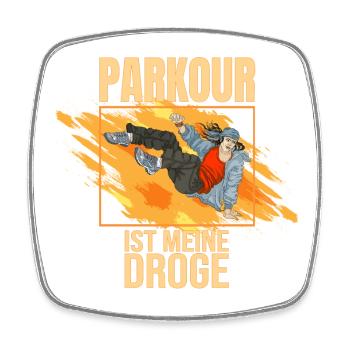 Parkour ist meine Droge - Viereckiger Kühlschrankmagnet - Weiß - Vorne