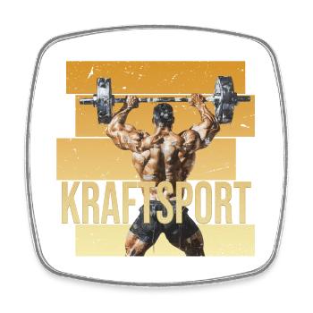 Kraftsport - Viereckiger Kühlschrankmagnet - Weiß - Vorne