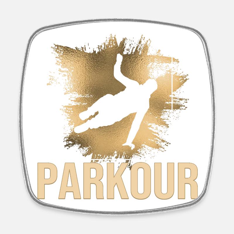 Parkour - Viereckiger Kühlschrankmagnet - Weiß