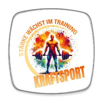 Stärke wächst im Training - Kraftsport - Viereckiger Kühlschrankmagnet - Weiß - Vorne