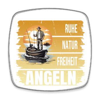 Ruhe - Natur - Freiheit - Angeln - Viereckiger Kühlschrankmagnet - Weiß - Vorne