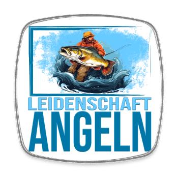Leidenschaft Angeln - Viereckiger Kühlschrankmagnet - Weiß - Vorne