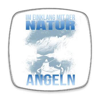 Im Einklang mit der Natur - Angeln - Viereckiger Kühlschrankmagnet - Weiß - Vorne