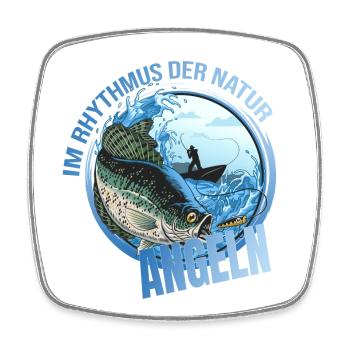 Im Rhythmus der Natur - Angeln - Viereckiger Kühlschrankmagnet - Weiß - Vorne