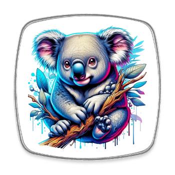Koala - Square fridge magnet - white - Front