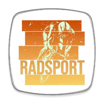 Radsport - Viereckiger Kühlschrankmagnet - Weiß - Vorne
