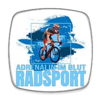 Adrenalin im Blut - Radsport - Viereckiger Kühlschrankmagnet - Weiß - Vorne